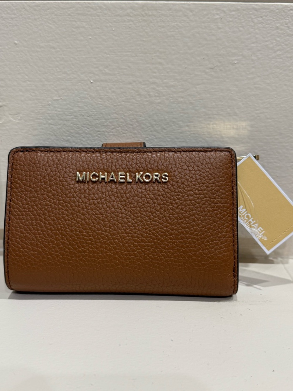 Michael Kors Brown Leather Compact Wallet with Gold Hardware - Picture 7 of 8